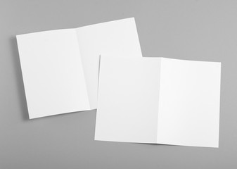 blank white folding paper flyer