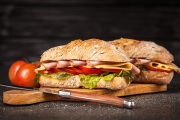 Delicious ciabatta sandwich