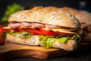 Delicious ciabatta sandwich