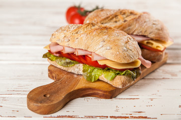 Delicious ciabatta sandwich