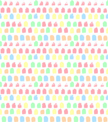 Vector seamless pattern. Geometric ornament. Cute spot background.Traces of the brush. Colorful design. Abstract backdrop. Ideal for banners, wrapping paper, textile, fabric, cover, print, wallpaper.