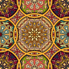 Seamless pattern. Vintage decorative elements. Hand drawn background. Islam, Arabic, Indian, ottoman motifs. Perfect for printing on fabric or paper.
