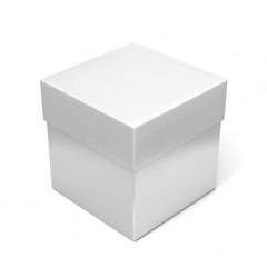 Realistic Package Cardboard gift Box on white background. For small items and other things. 3d render illustration.
