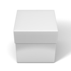 Realistic Package Cardboard gift Box on white background. For small items and other things. 3d render illustration.