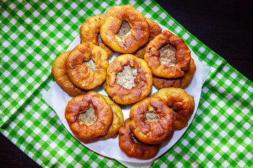 Small fried patties with meat and onions.