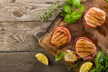 Fototapeta premium Roasted filet mignon with herbs and spices