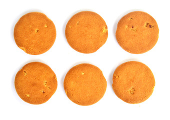 6 pics biscuits Isolated on white background