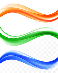 Abstract elegant wavy lines set