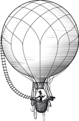 Fototapeta premium hot air ballon passenger
