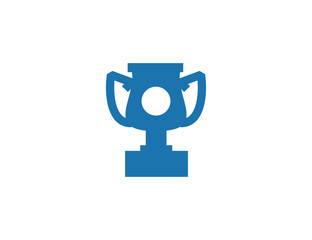 Flat vector trophy success win symbol
