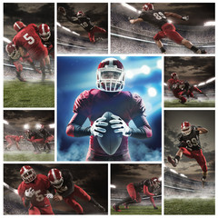 The collage about american football players