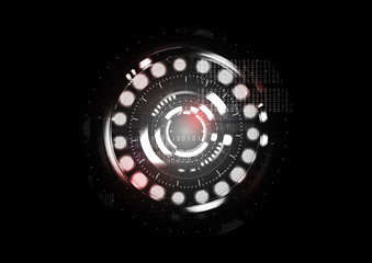 Technological abstract red light interface background vector