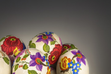 Easter eggs on a dark background