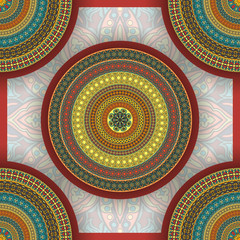 Ornate floral seamless texture, endless pattern with vintage mandala elements.
