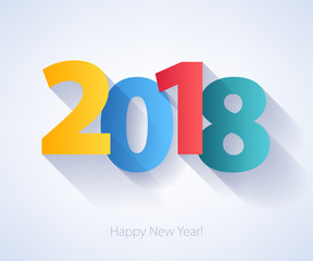 Happy New Year 2018 colorful background.