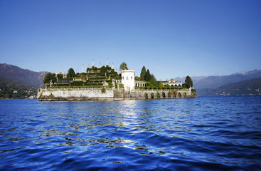 Isola Bella is one of the Borromean Islands of Lago Maggiore. The island  is divided between the Palace, the Italianate garden, and a small fishing village. Italy, Europe