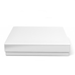 Realistic Package Cardboard gift Box on white background. For small items and other things. 3d render illustration.