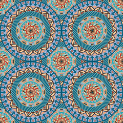 Ornate floral seamless texture, endless pattern with vintage mandala elements.