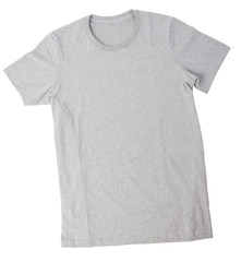 Grey T-shirt template isolated on white background with clipping path