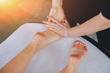 Young girl is relaxing in the spa.