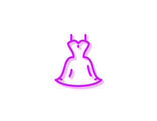 Flat female fashion dress celebrate with long shadow