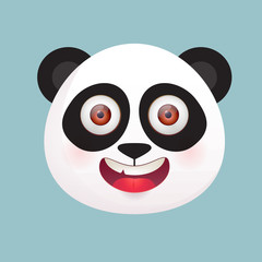 Cute giant panda head. Vector character illustration.