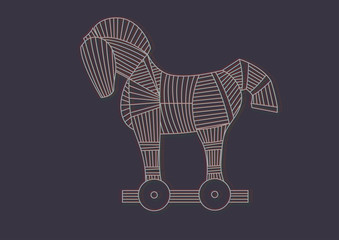 Trojan horse for illustration. Stock Vector