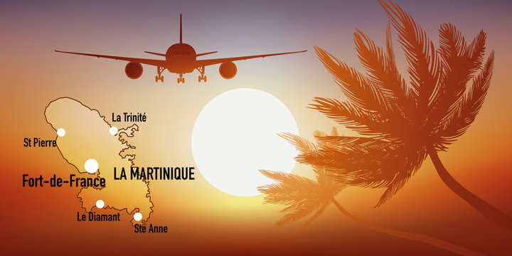 Martinique - île - Antilles - tourisme - carte - avion - destination - voyage