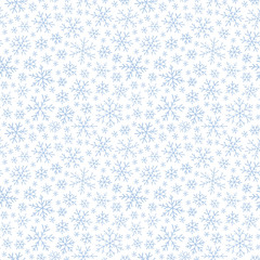 Christmas seamless doodle pattern with snowflakes
