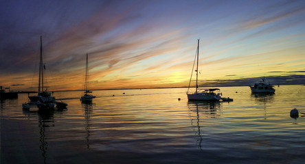 Fototapeta na wymiar Sunset Rye Harbor NH