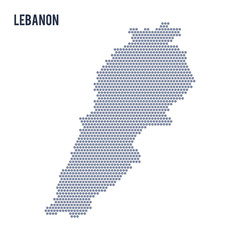 Vector hexagon map of Lebanon on a white background