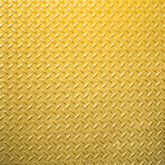 Shiny and bright, golden colored heavy diamond steel plate, useful as a background.