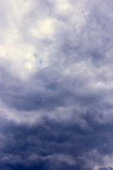 dark sky with clouds close-up