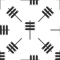 Road sign icon. Signpost icon seamless pattern on white background. Pointer symbol. Vector Illustration