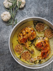 rustic italian roast chicken with garlic and rosemary