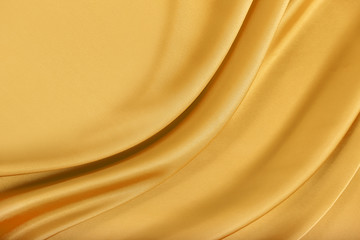 Gold silk satin.