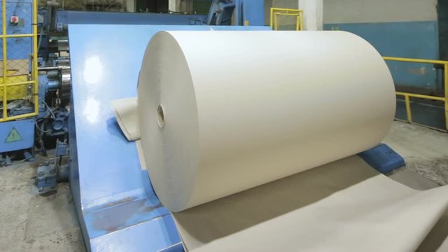 Paper production machine. Processing of secondary resources. Paper recycling. Large enterprise