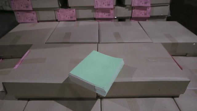 Paper production. Finished products. Notebook. Paper recycling.