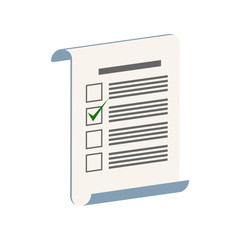 Survey, test or voting symbol. Flat Isometric Icon or Logo. 3D Style Pictogram for Web Design, UI, Mobile App, Infographic.