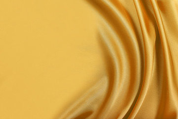 Gold silk satin.