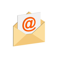 E-mail symbol. Flat Isometric Icon or Logo. 3D Style Pictogram for Web Design, UI, Mobile App, Infographic.