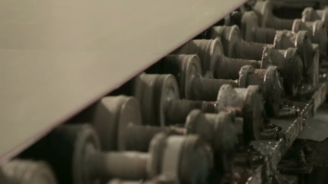 Paper production machine. Processing of secondary resources. Paper recycling. Large enterprise