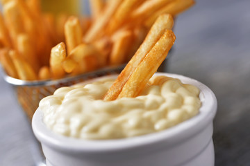 mayonnaise and french fries