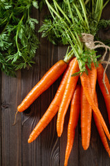 Heap of ripe carrots.