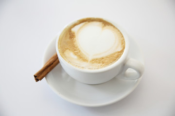 cappuccino coffee on white background