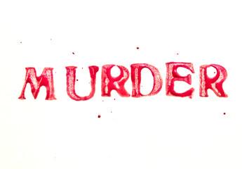 Murder Stamp Print Text in Blood Colored Paint