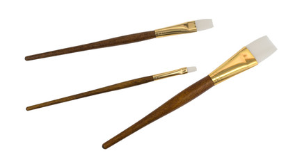 Artist paintbrushes isolated on a white background.