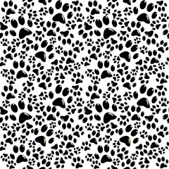 Black paws seamless background
