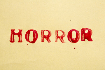 Horror Stamp Print Text in Blood Colored Paint