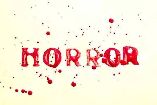 Horror Stamp Print Text in Blood Colored Paint